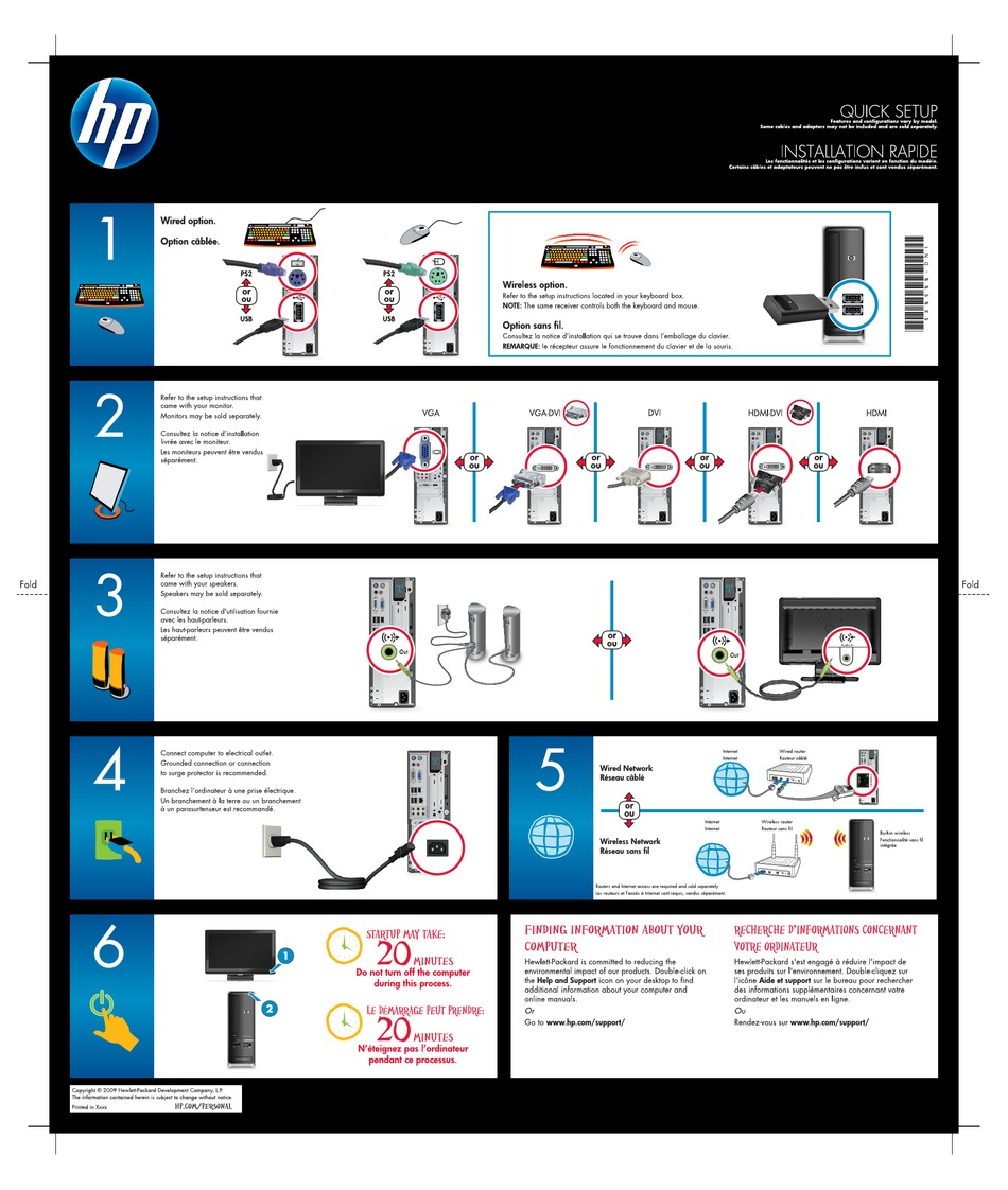 HP PAVILION SLIMLINE S5220F DESKTOP QUICK SETUP MANUAL ManualsLib