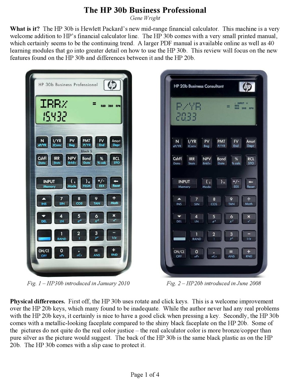 HP 30B Financial Calculator 