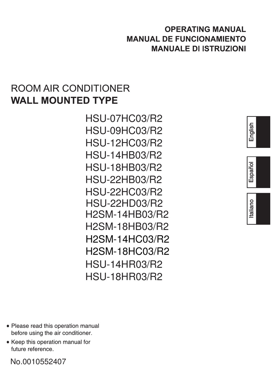 HAIER H2SM-14HB03/R2 OPERATING MANUAL Pdf Download | ManualsLib