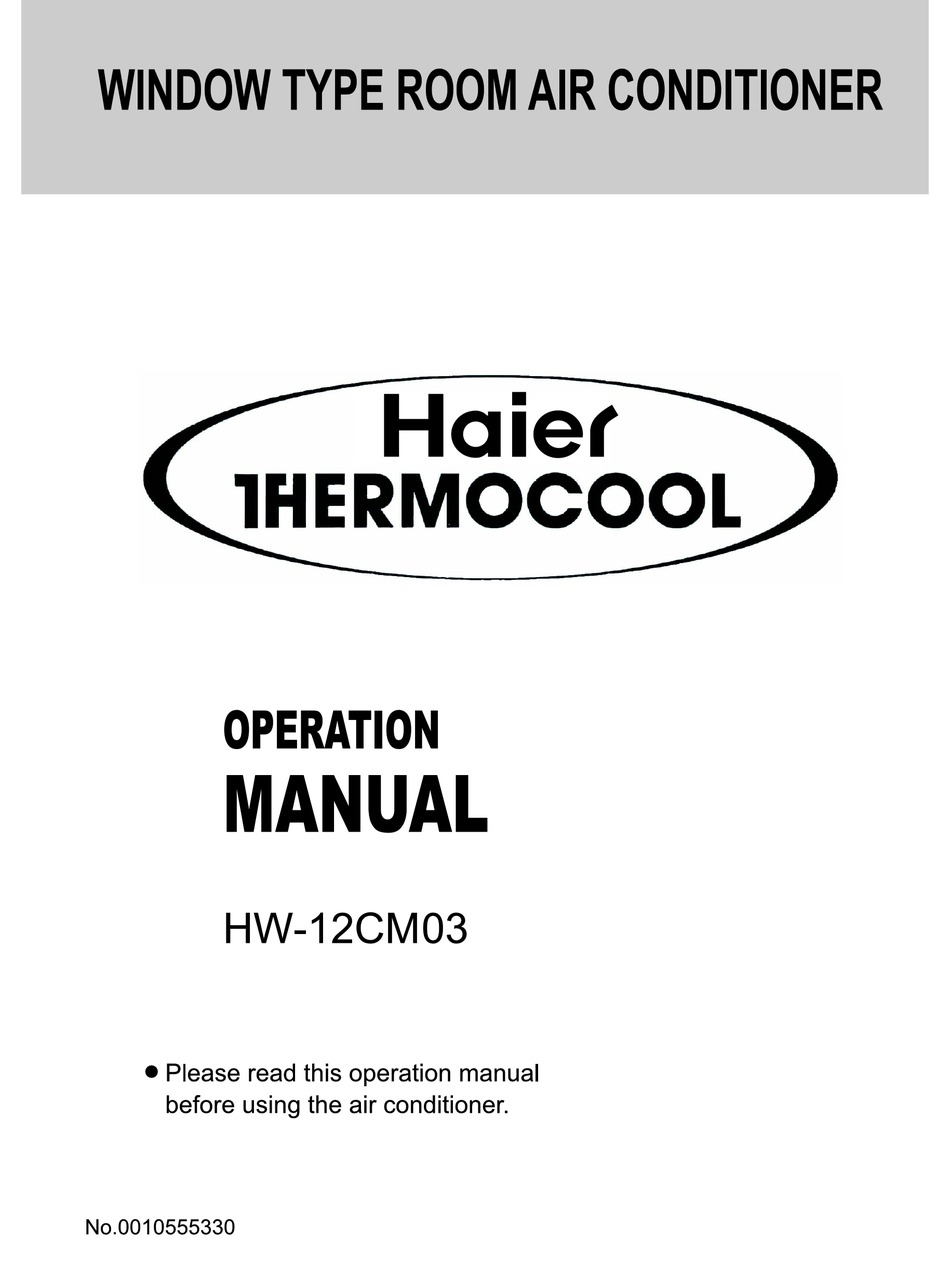 HAIER THERMOCOOL HW12CM03 AIR CONDITIONER OPERATION MANUAL ManualsLib