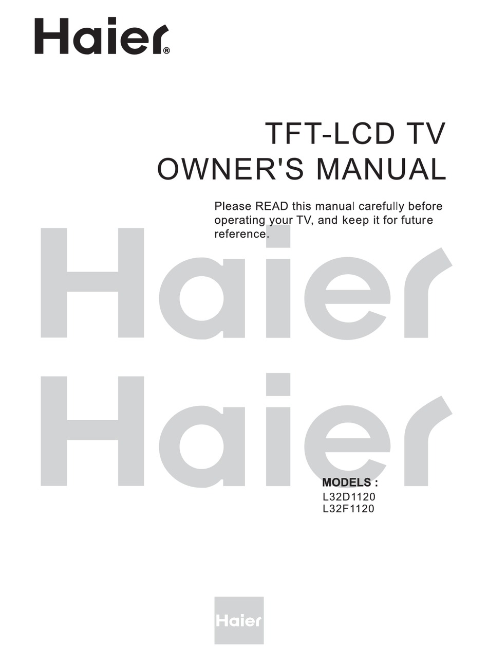 HAIER L32D1120 OWNER'S MANUAL Pdf Download | ManualsLib