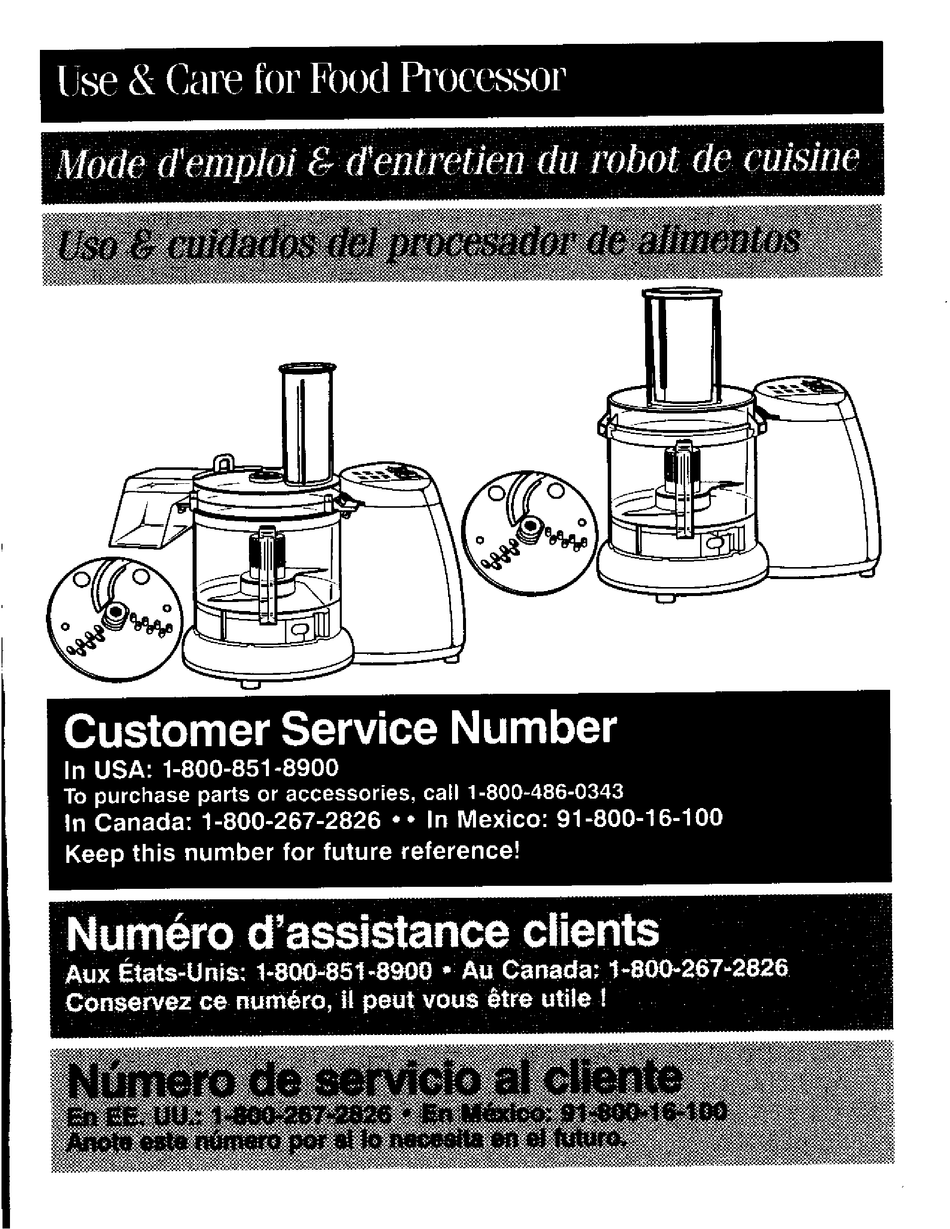 HAMILTON BEACH/PROCTOR SILEX 70500 FOOD PROCESSOR USER MANUAL ManualsLib