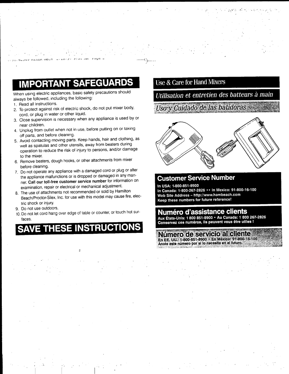HAMILTON BEACH 62577R USE & CARE MANUAL Pdf Download | ManualsLib