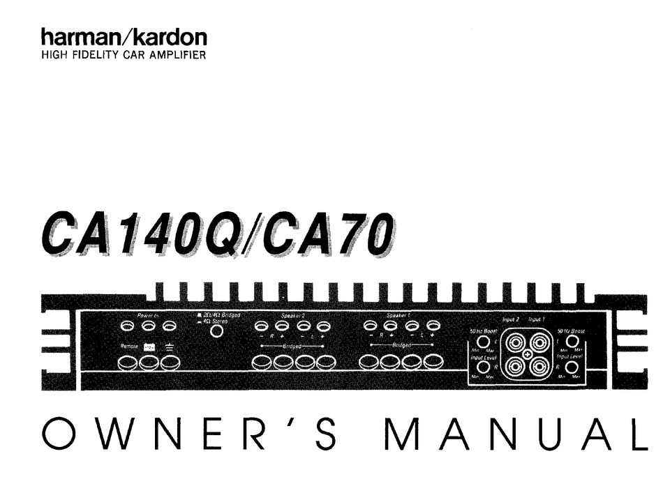 Harman Kardon Ca140q Owner S Manual Pdf Download Manualslib