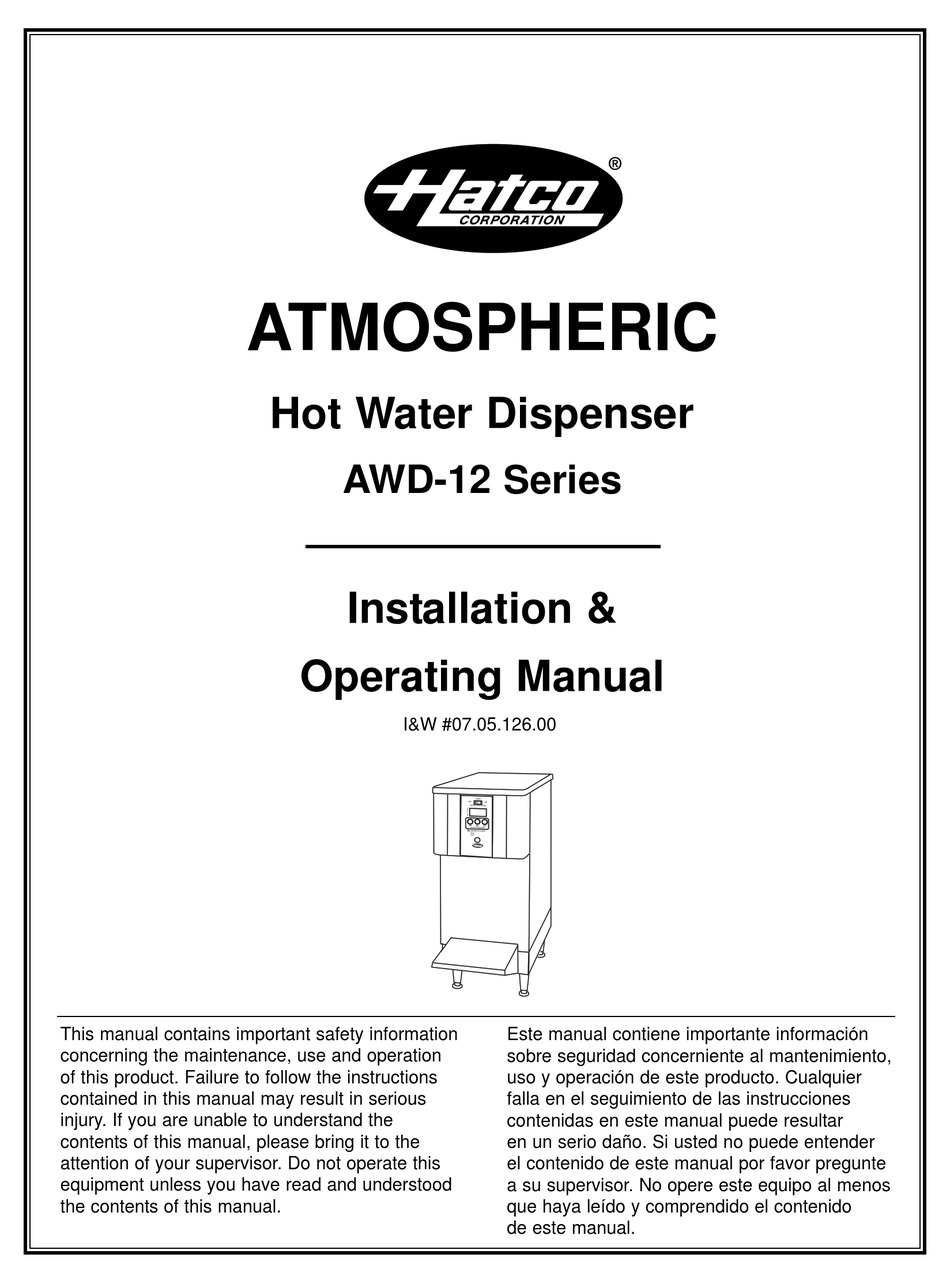 Hatco 12 gal Stainless Steel Atmospheric Hot Water Dispenser - 13