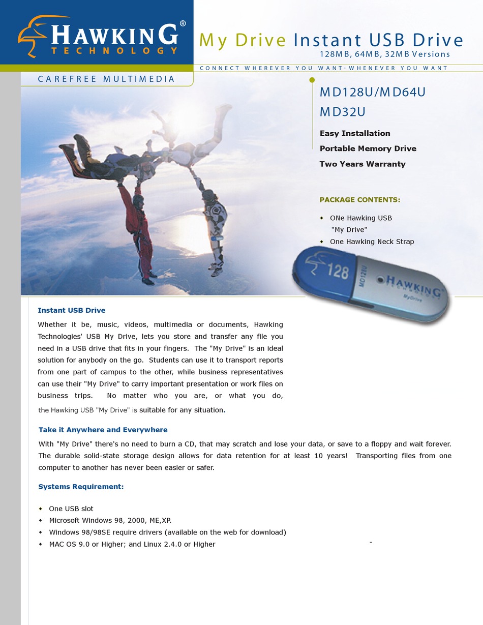HAWKING MY DRIVE MD128U SPECIFICATIONS Pdf Download ManualsLib