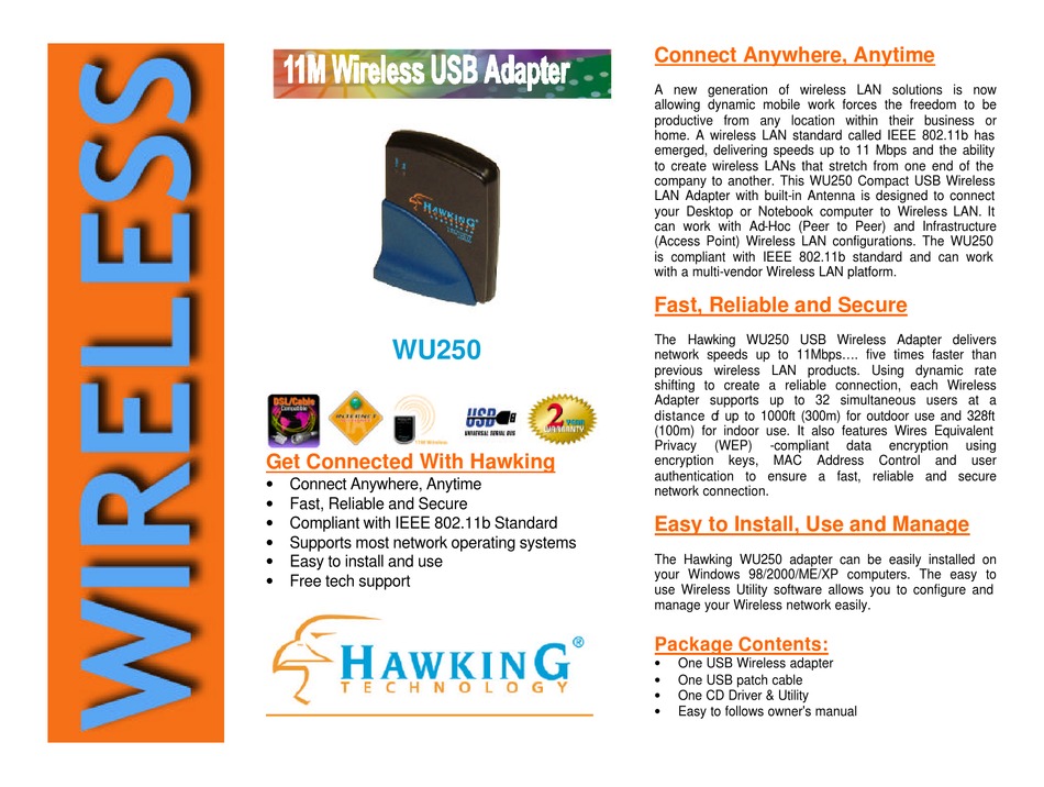 windows 98 usb wireless network adapter