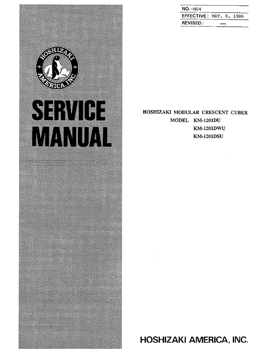 HOSHIZAKI KM1201DSU ICE MAKER SERVICE MANUAL ManualsLib