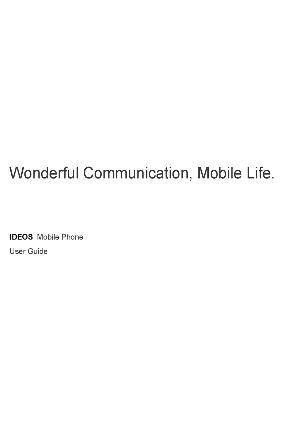 HUAWEI IDEOS USER MANUAL Pdf Download | ManualsLib