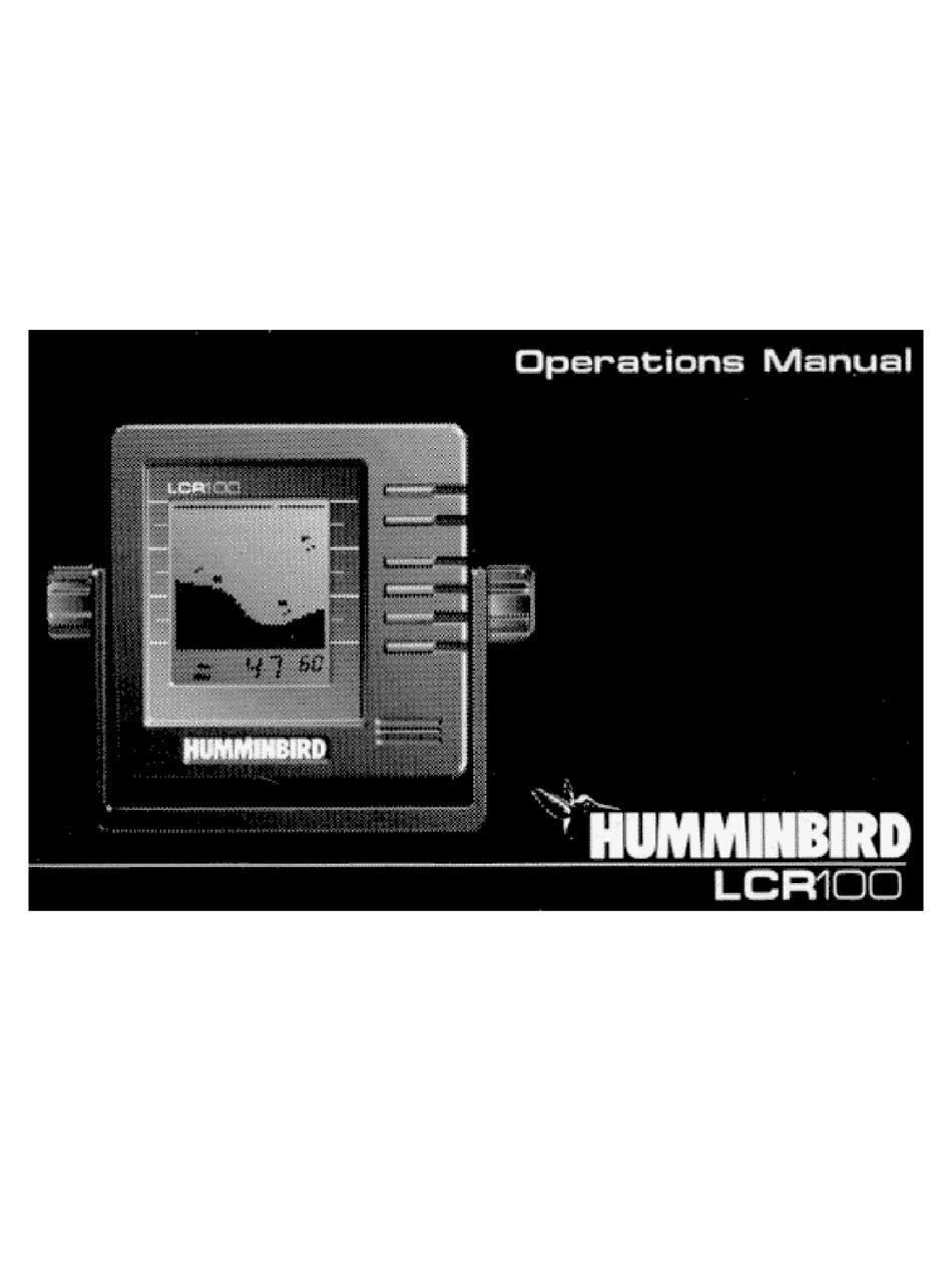 Humminbird Lcr 100 Operation Manual Pdf Download Manualslib