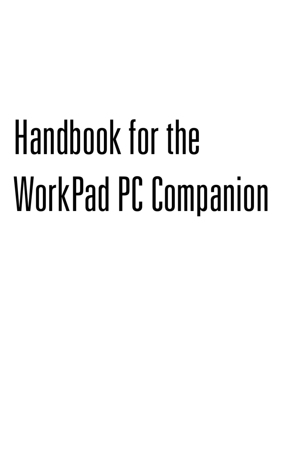 IBM WORKPAD WORKPAD PDA HANDBOOK | ManualsLib