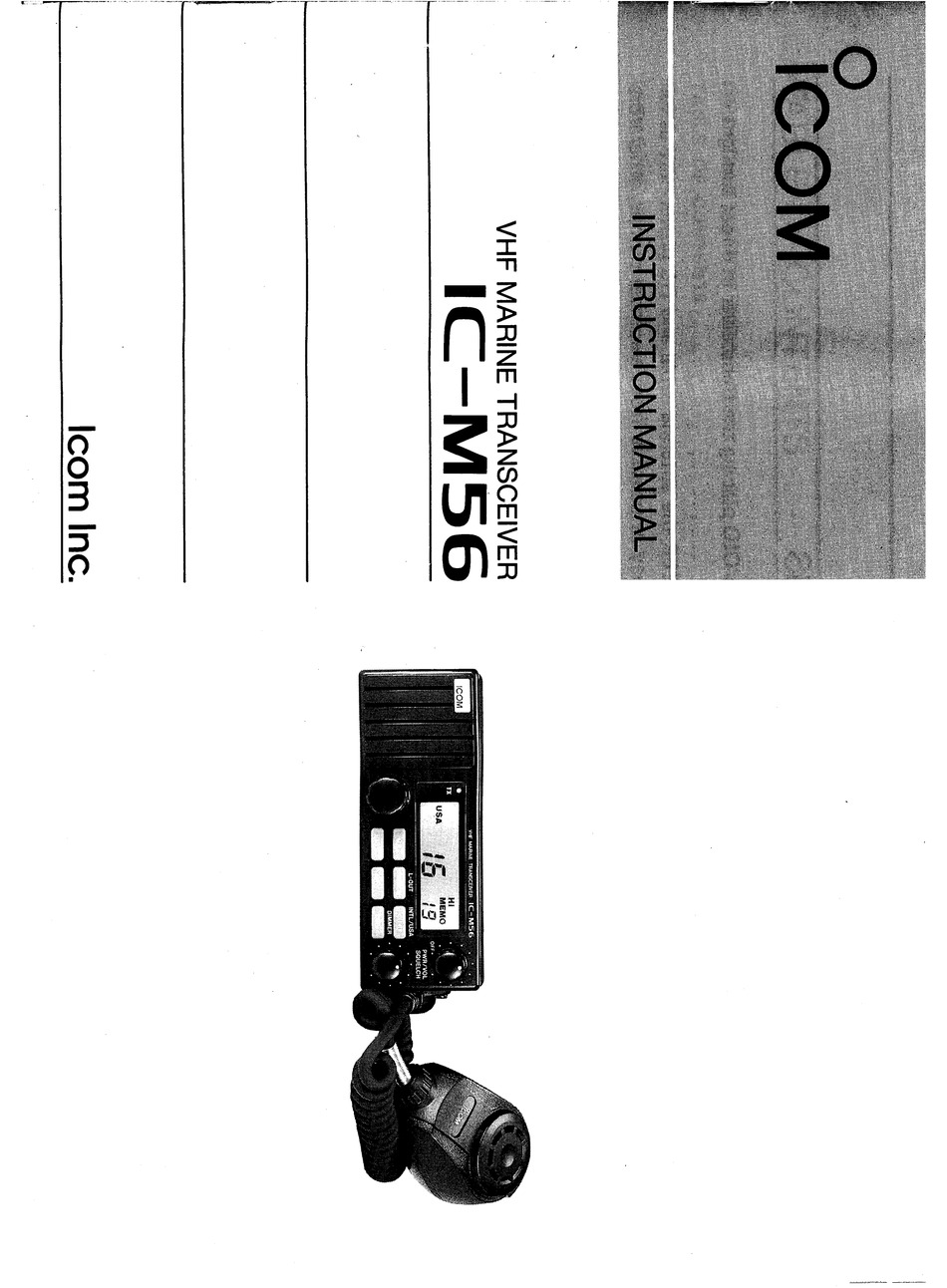 Icom Ic M56 Instruction Manual Pdf Download Manualslib