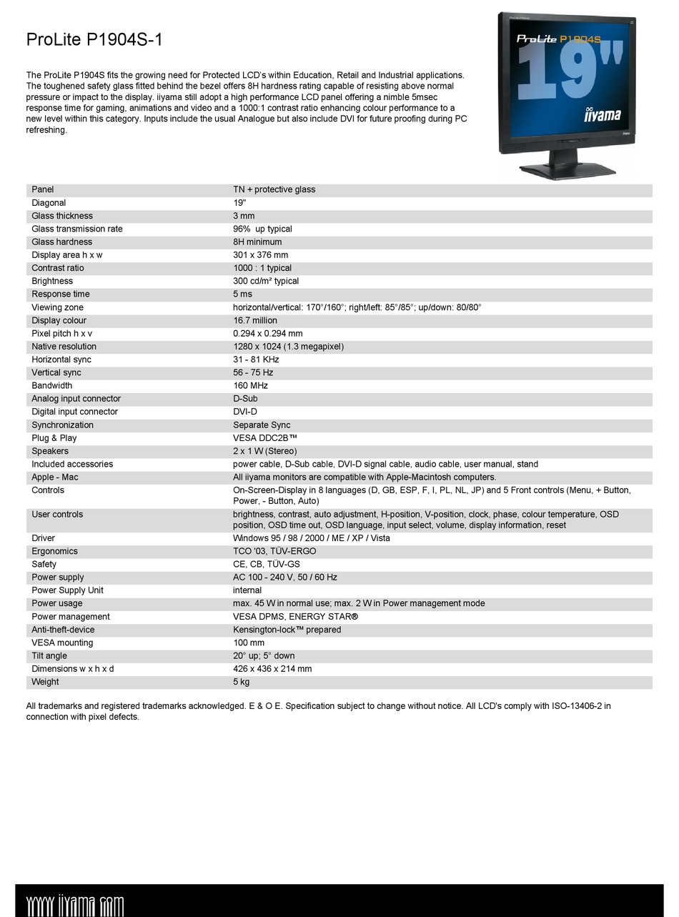 prolite p1705s