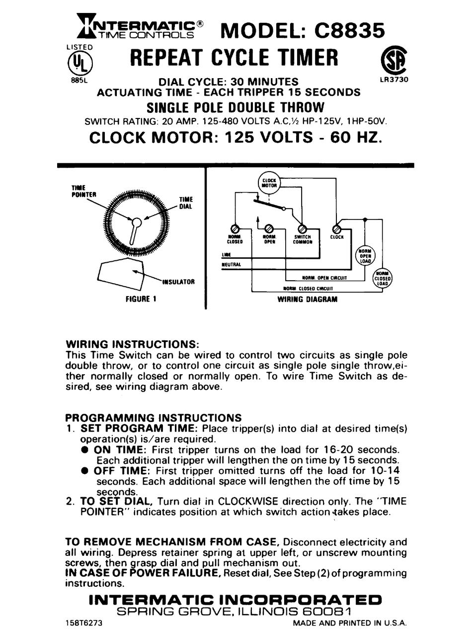 INTERMATIC C8835 SUPPLEMENTARY MANUAL Pdf Download | ManualsLib