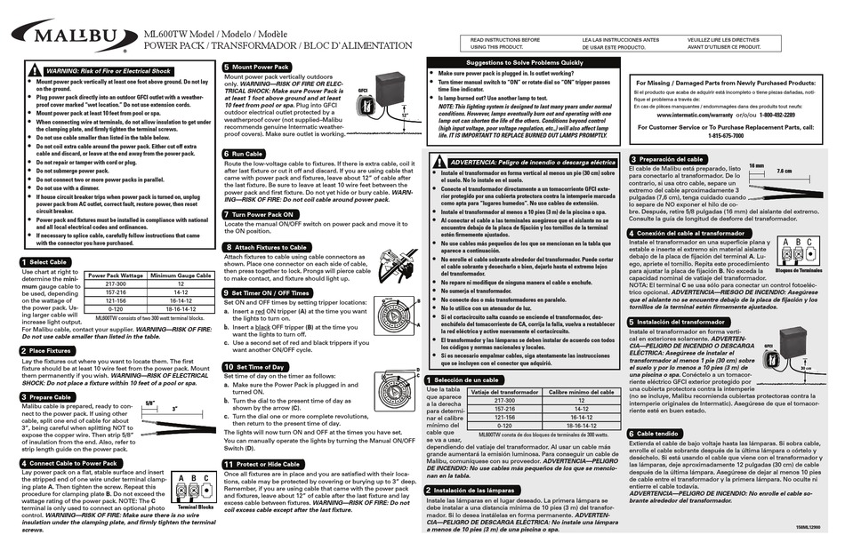 Malibu Landscape Lighting Transformer Manual Shelly Lighting