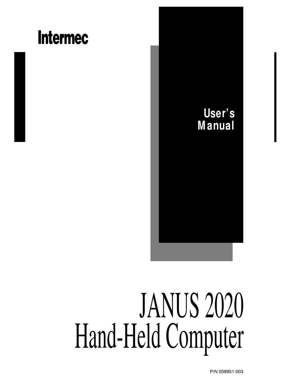Intermec Janus User Manual Pdf Download Manualslib