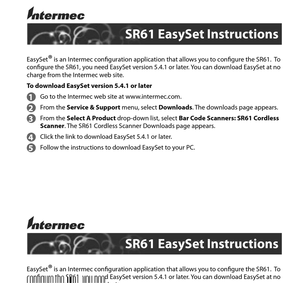 INTERMEC SR61 BARCODE READER INSTRUCTIONS ManualsLib