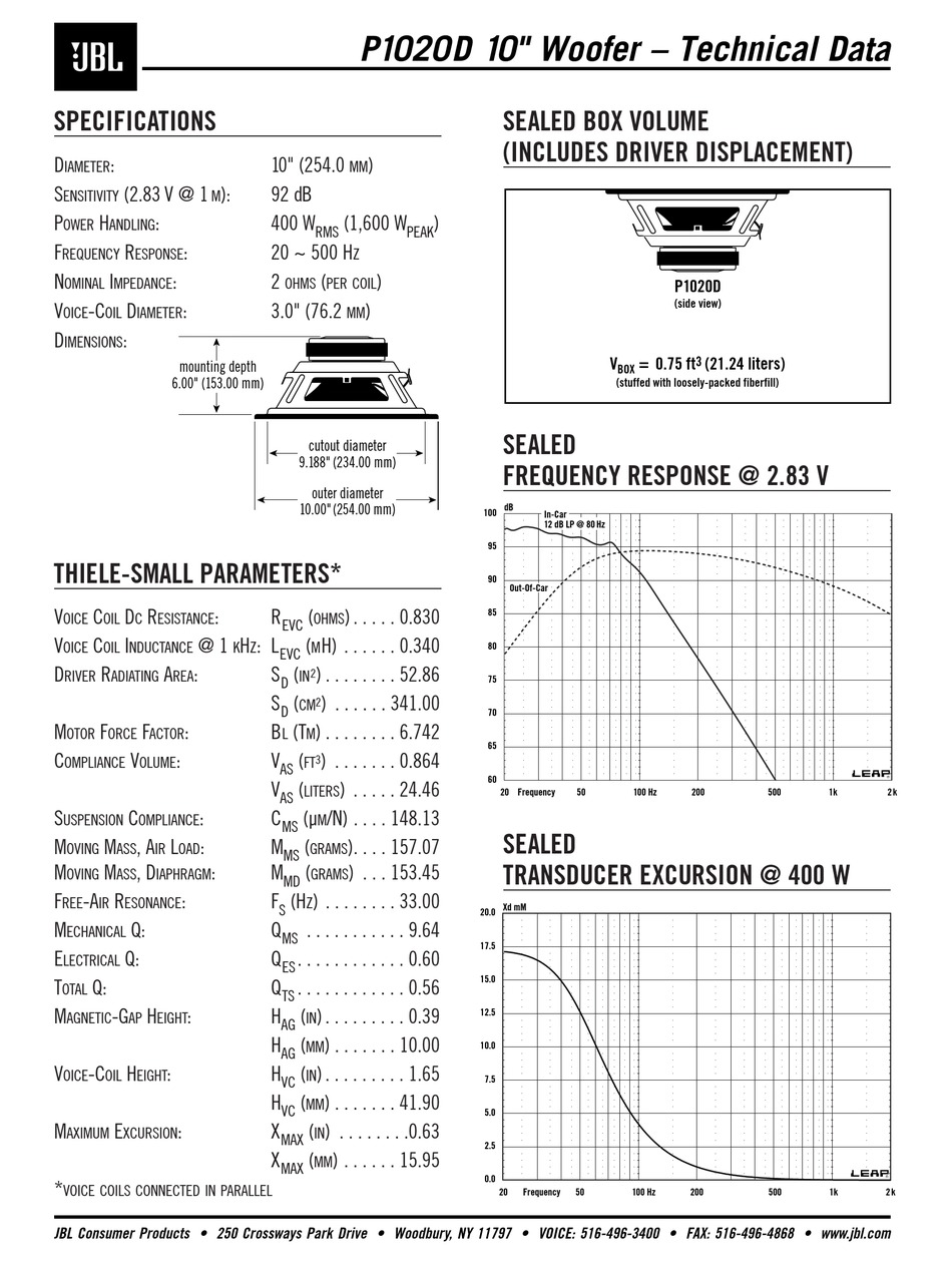 jbl p1020d