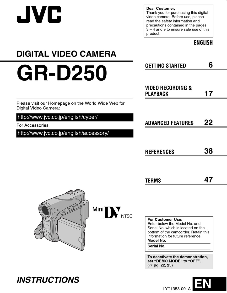 Jvc Gr D250aa Instructions Manual Pdf Download Manualslib