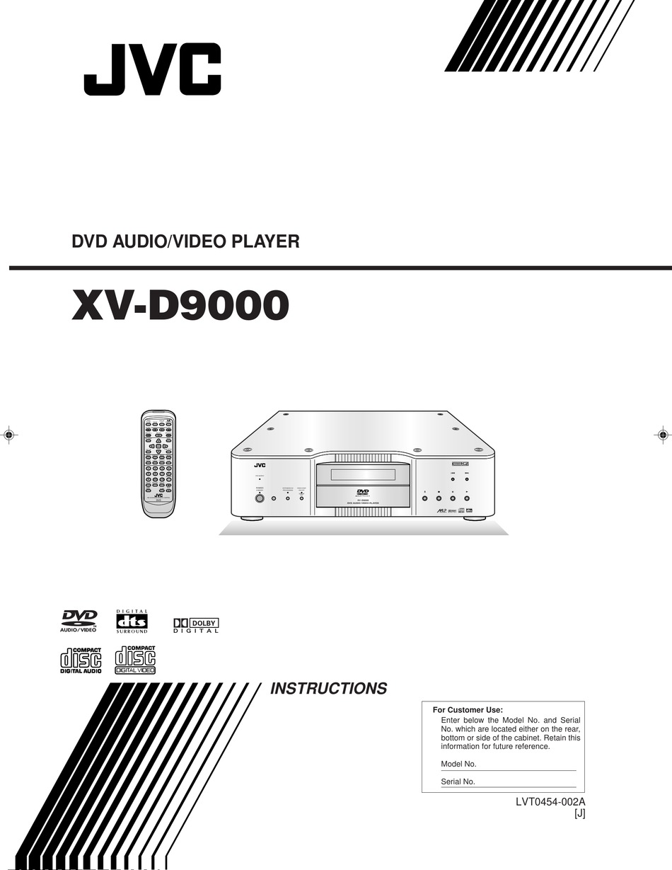 JVC XVD9000E DVD PLAYER INSTRUCTIONS MANUAL ManualsLib
