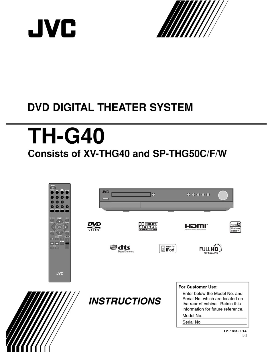 Jvc Th G40 Instructions Manual Pdf Download Manualslib