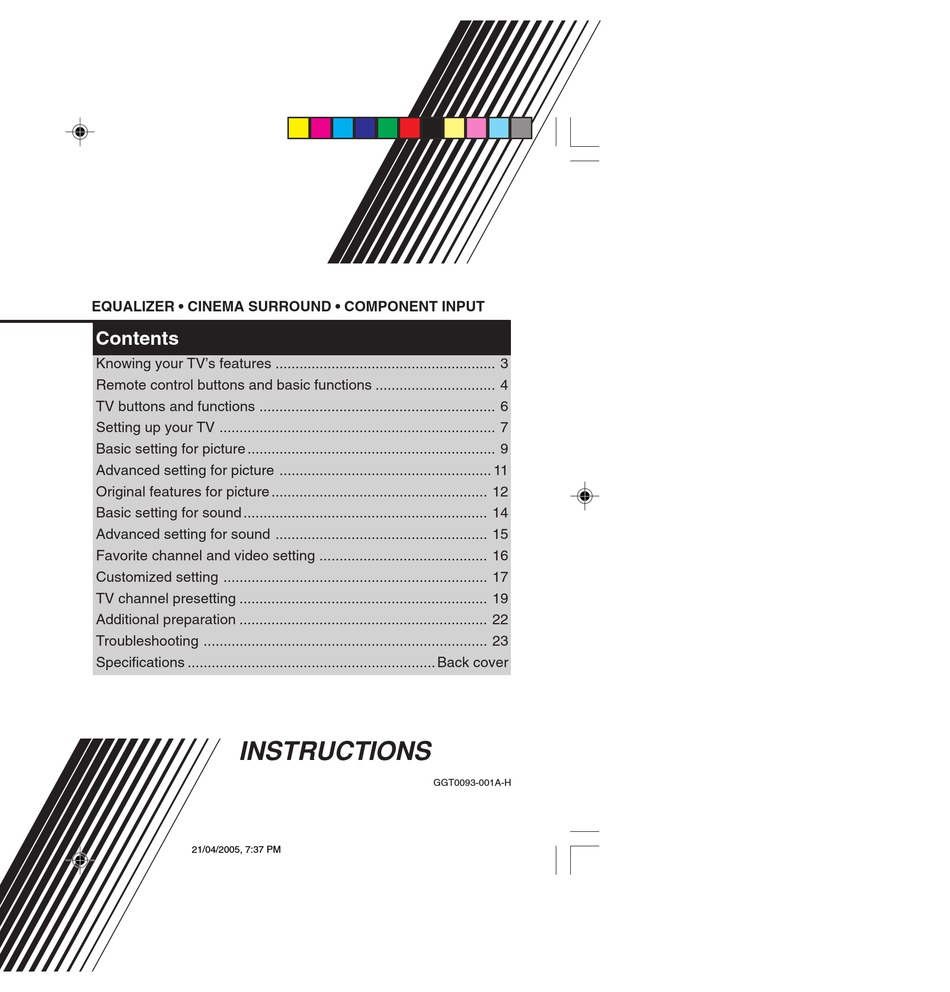 JVC AV2155 TV INSTRUCTIONS MANUAL ManualsLib