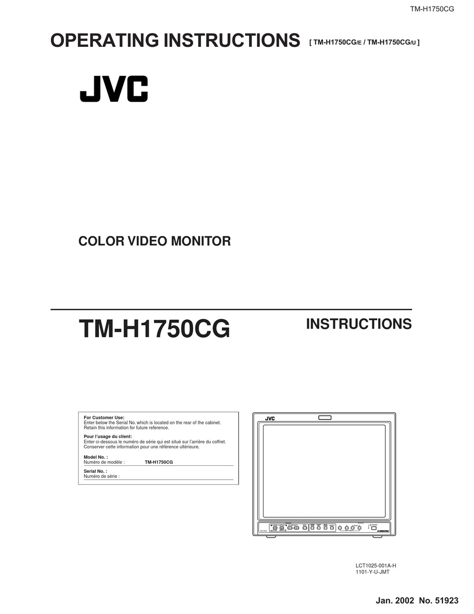 JVC TM-H1750CG/E OPERATING INSTRUCTIONS MANUAL Pdf Download | ManualsLib