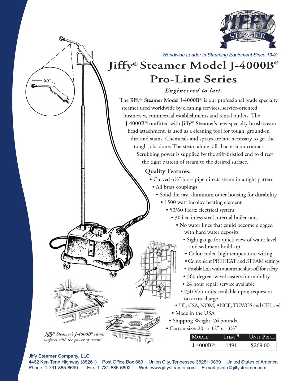JIFFY PROLINE J4000B SPECIFICATIONS Pdf Download ManualsLib