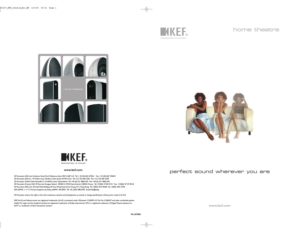 KEF 1000 SERIES KHT1005.2 BROCHURE Pdf Download | ManualsLib