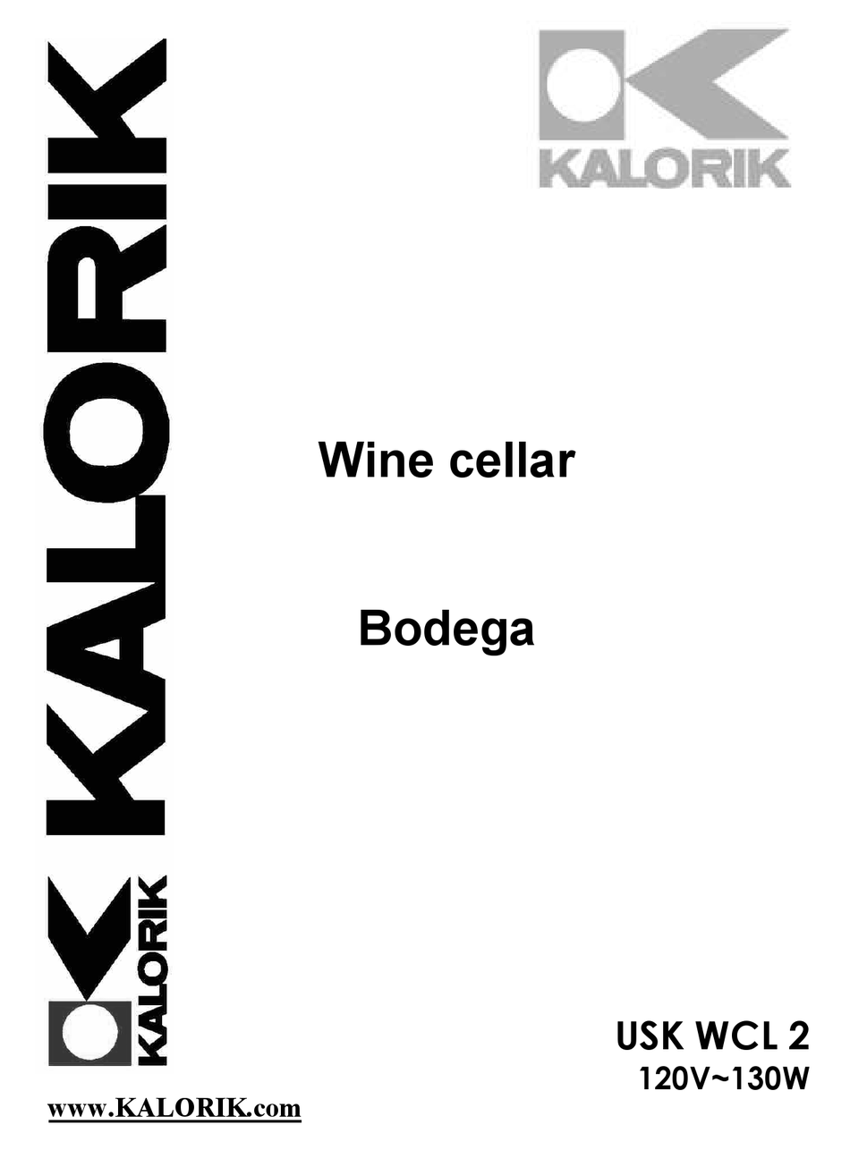 KALORIK USK WCL 2 WINE COOLER OPERATING INSTRUCTIONS MANUAL ManualsLib
