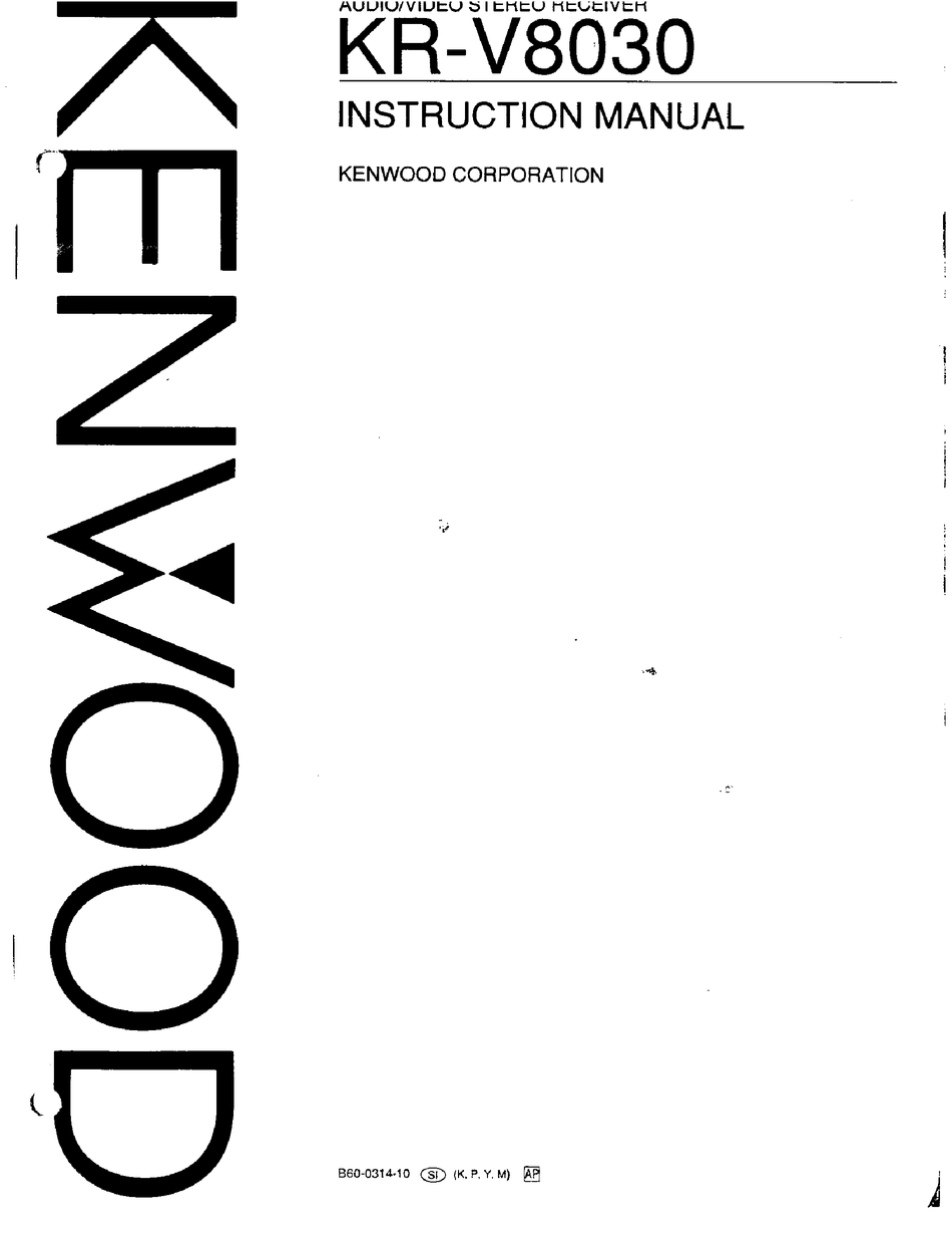 Kenwood Kr V8030 Instruction Manual Pdf Download Manualslib