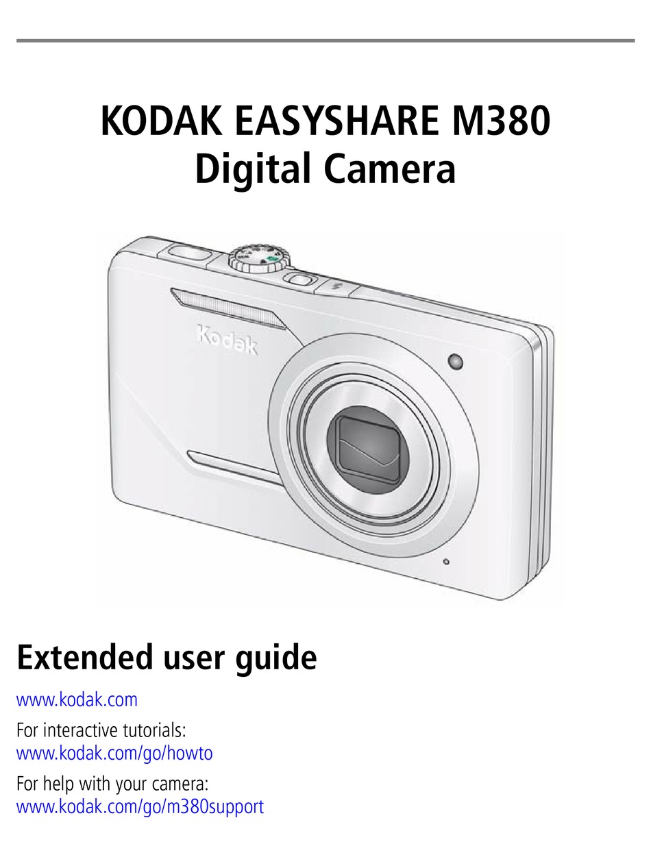 KODAK EASYSHARE M380 DIGITAL CAMERA EXTENDED USER MANUAL ManualsLib