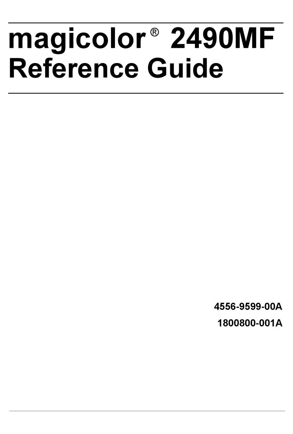 KONICA MINOLTA MAGICOLOR 2490MF ALL IN ONE PRINTER REFERENCE MANUAL