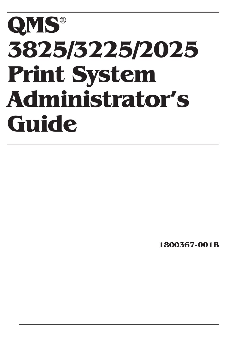 QMS 2025 PRINTER ADMINISTRATOR'S MANUAL ManualsLib