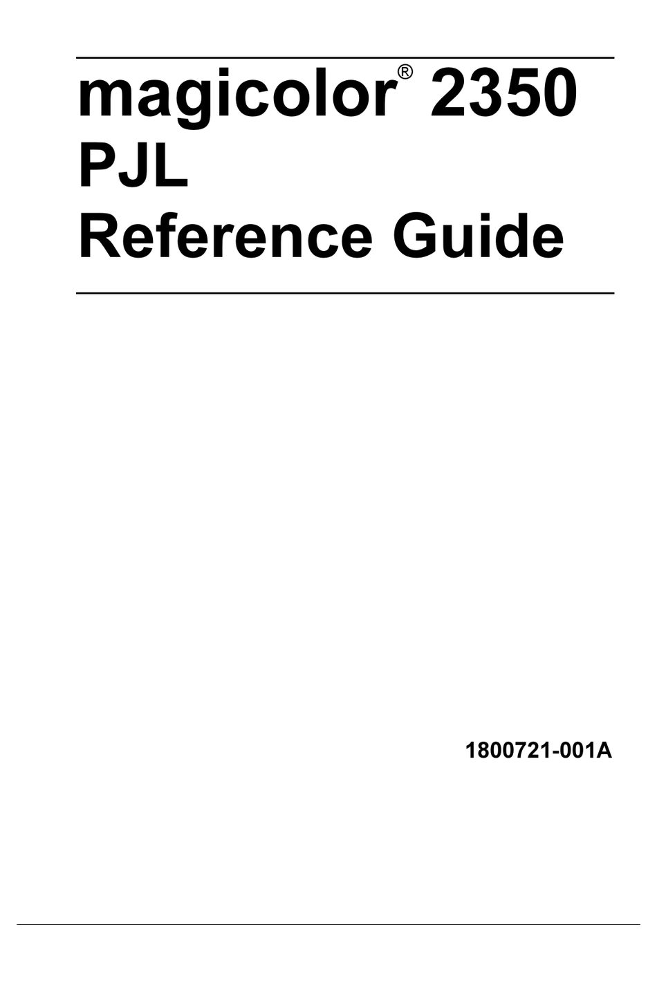 KONICA MINOLTA MAGICOLOR 2350 EN PRINTER REFERENCE MANUAL ManualsLib