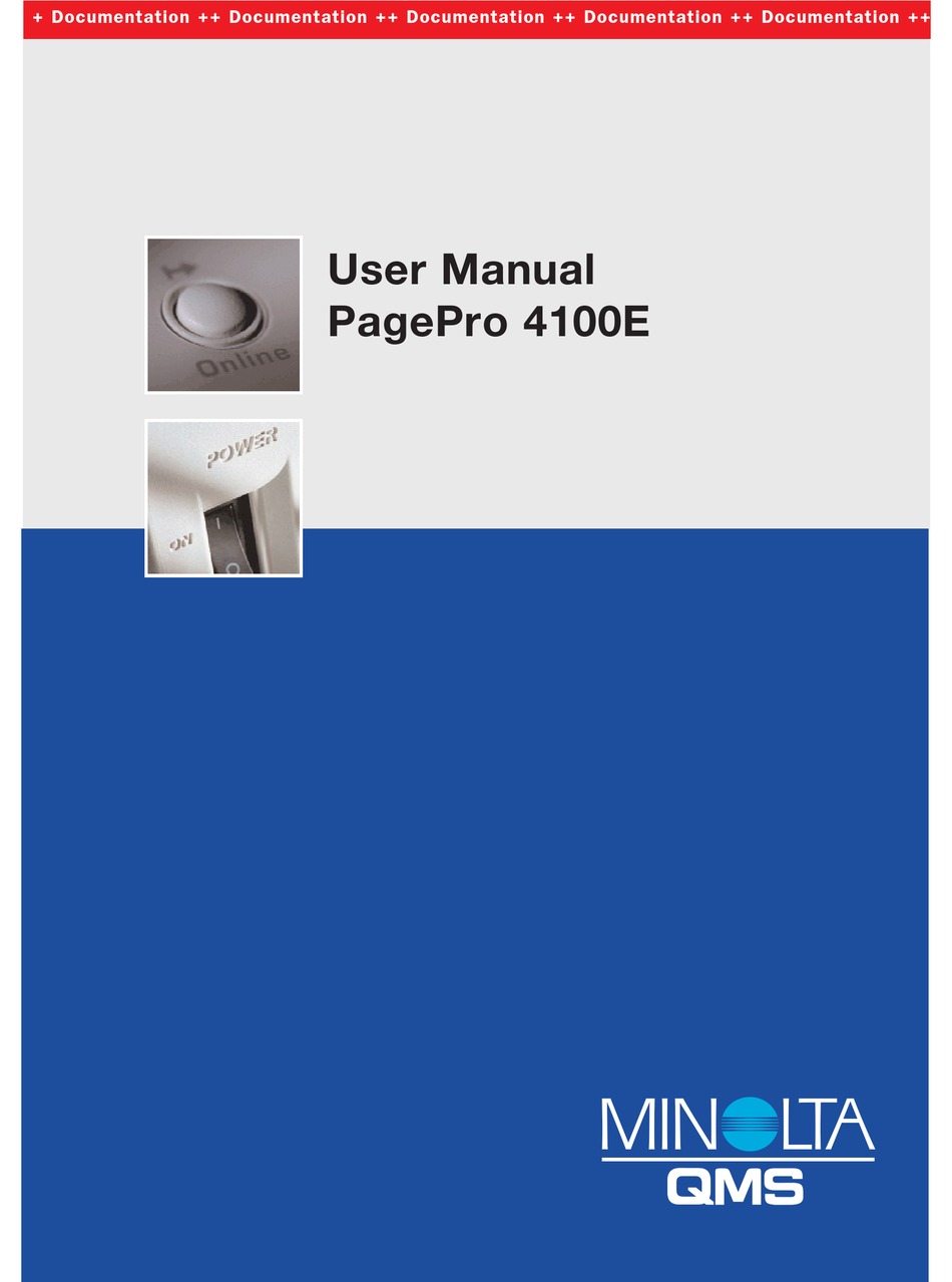 MINOLTAQMS PAGEPRO 4100E PRINTER USER MANUAL ManualsLib