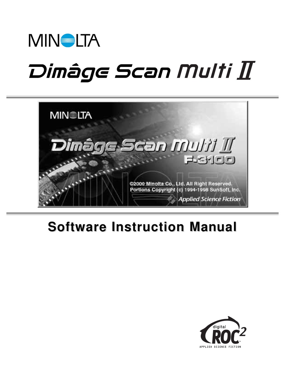 MINOLTA DIMAGE SCAN MULTI II F-3100 INSTRUCTION MANUAL Pdf