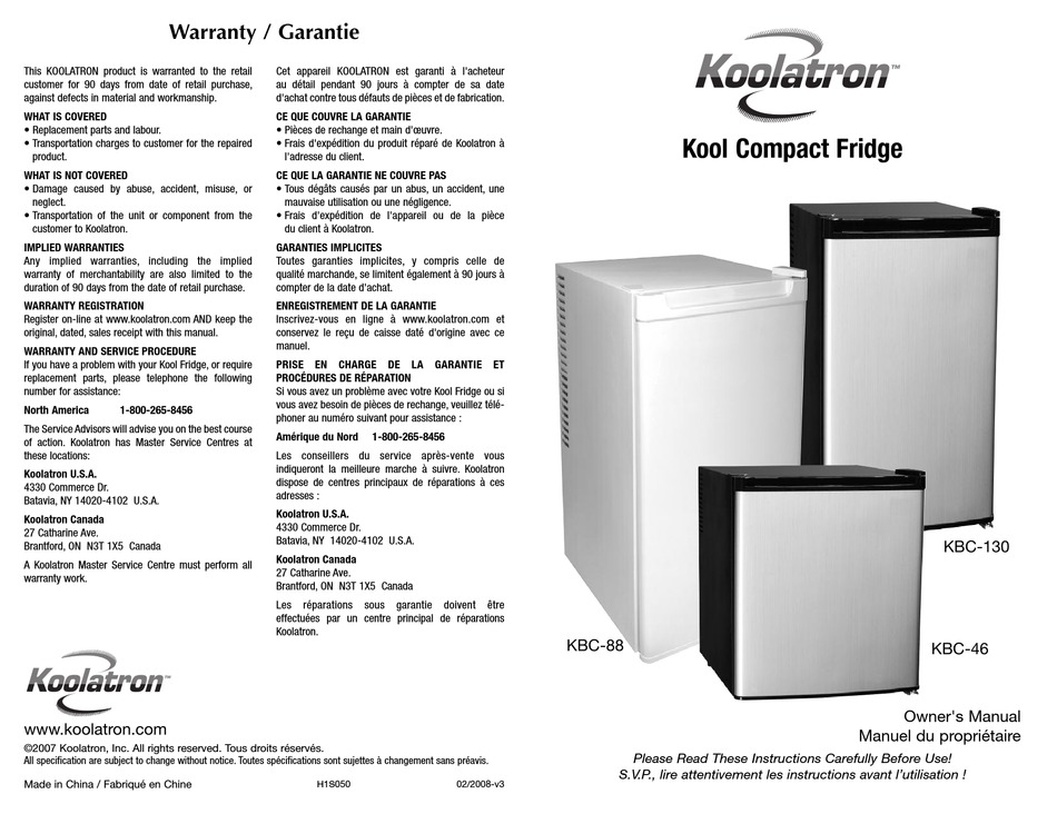 Koolatron Kbc 130 Owner S Manual Pdf Download Manualslib