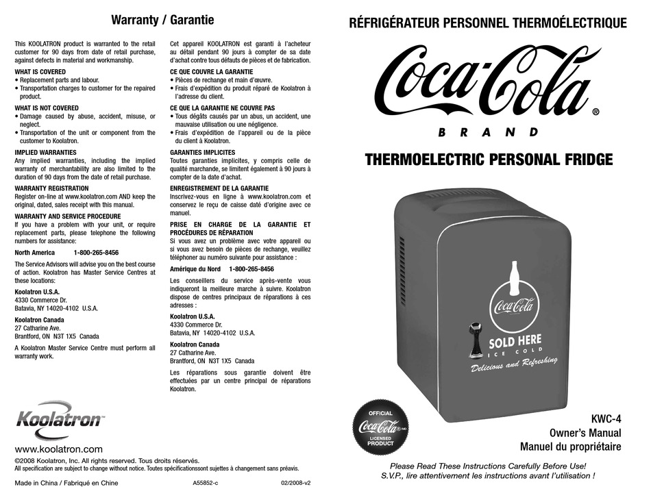 Koolatron Kwc4 Owner S Manual Pdf Download Manualslib