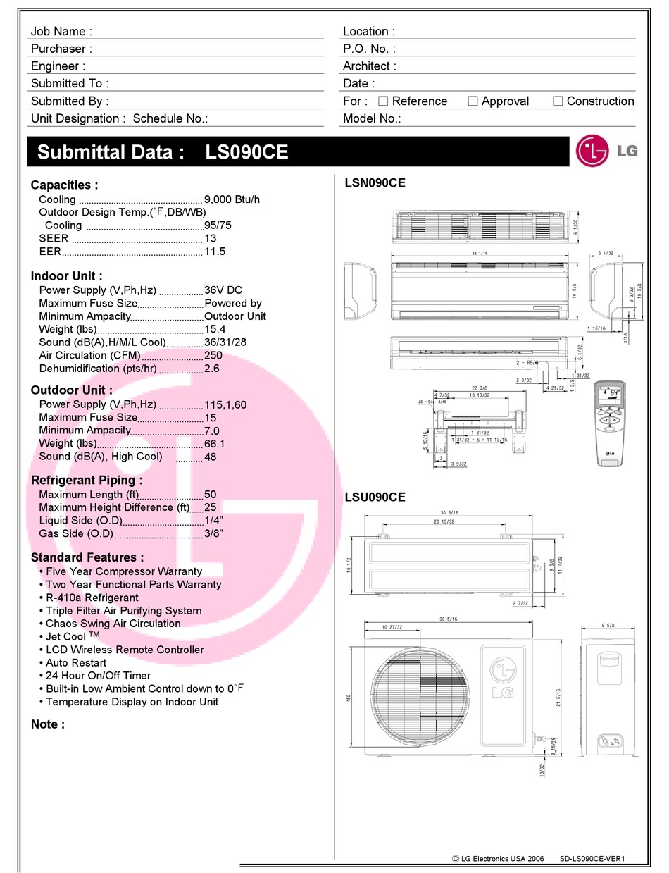 LG LS090CE SPECIFICATIONS Pdf Download ManualsLib