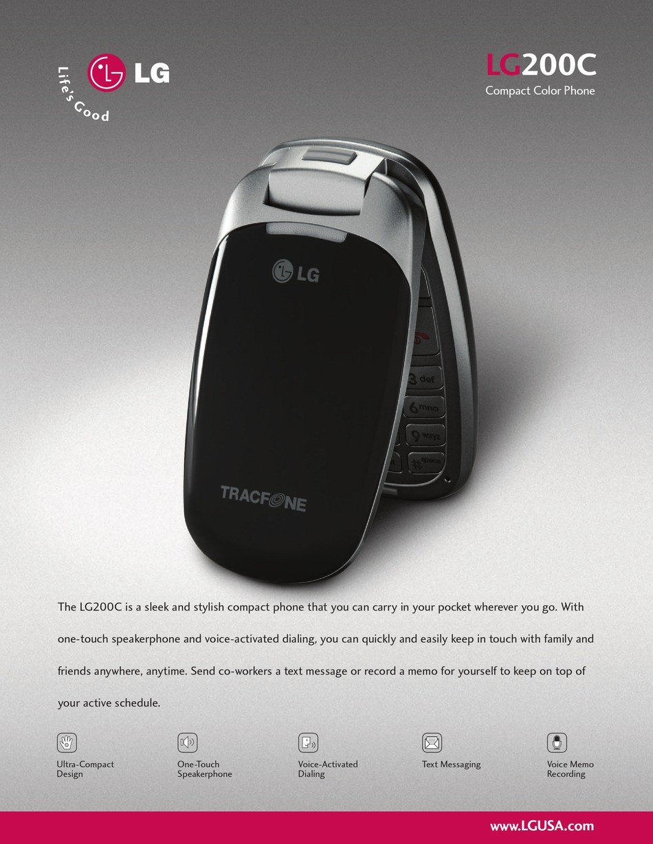 LG LG200C SPECIFICATIONS Pdf Download | ManualsLib