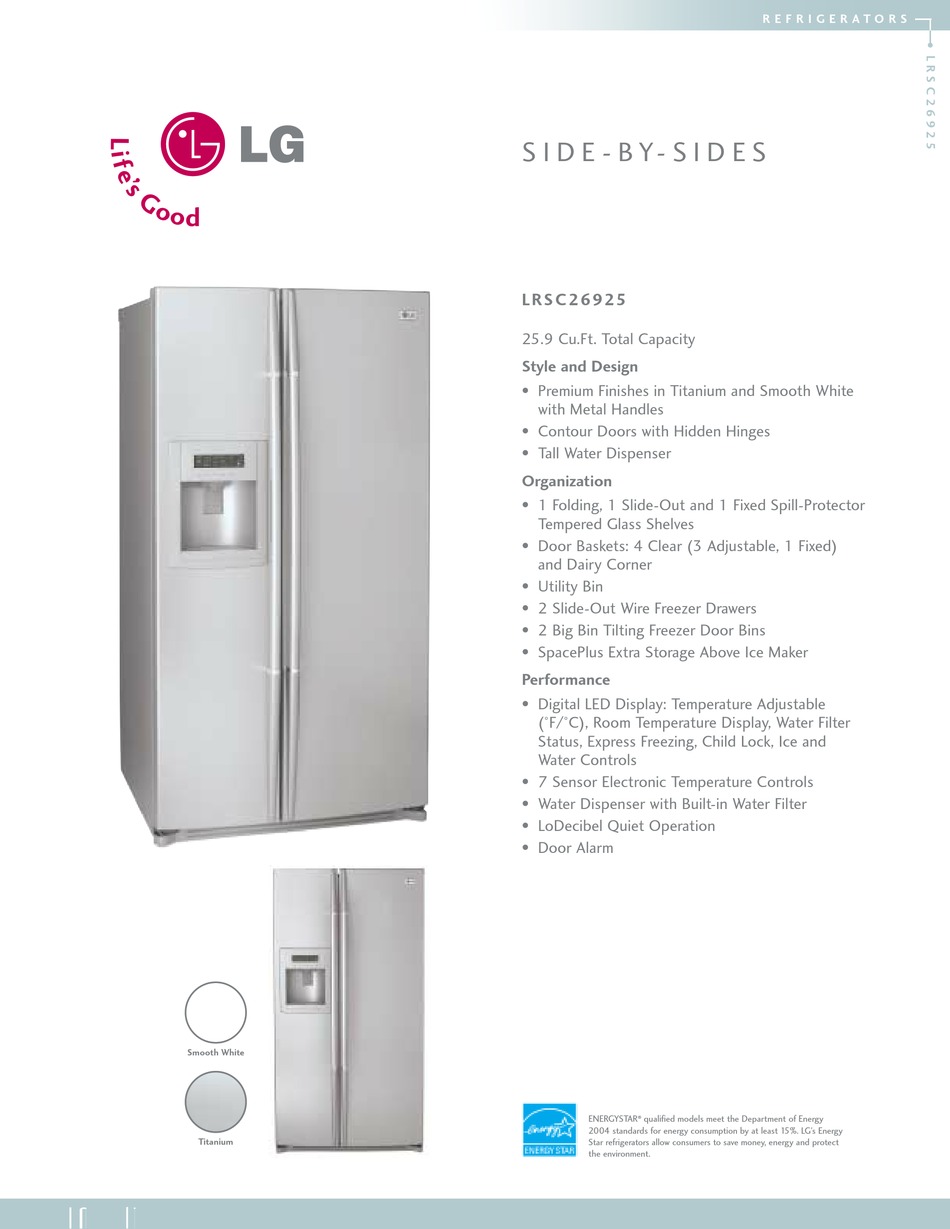 lg refrigerator 2004 models