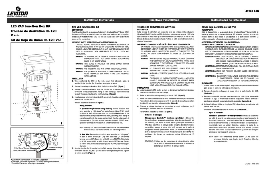 LEVITON 47605-ACN INSTALLATION INSTRUCTIONS Pdf Download | ManualsLib