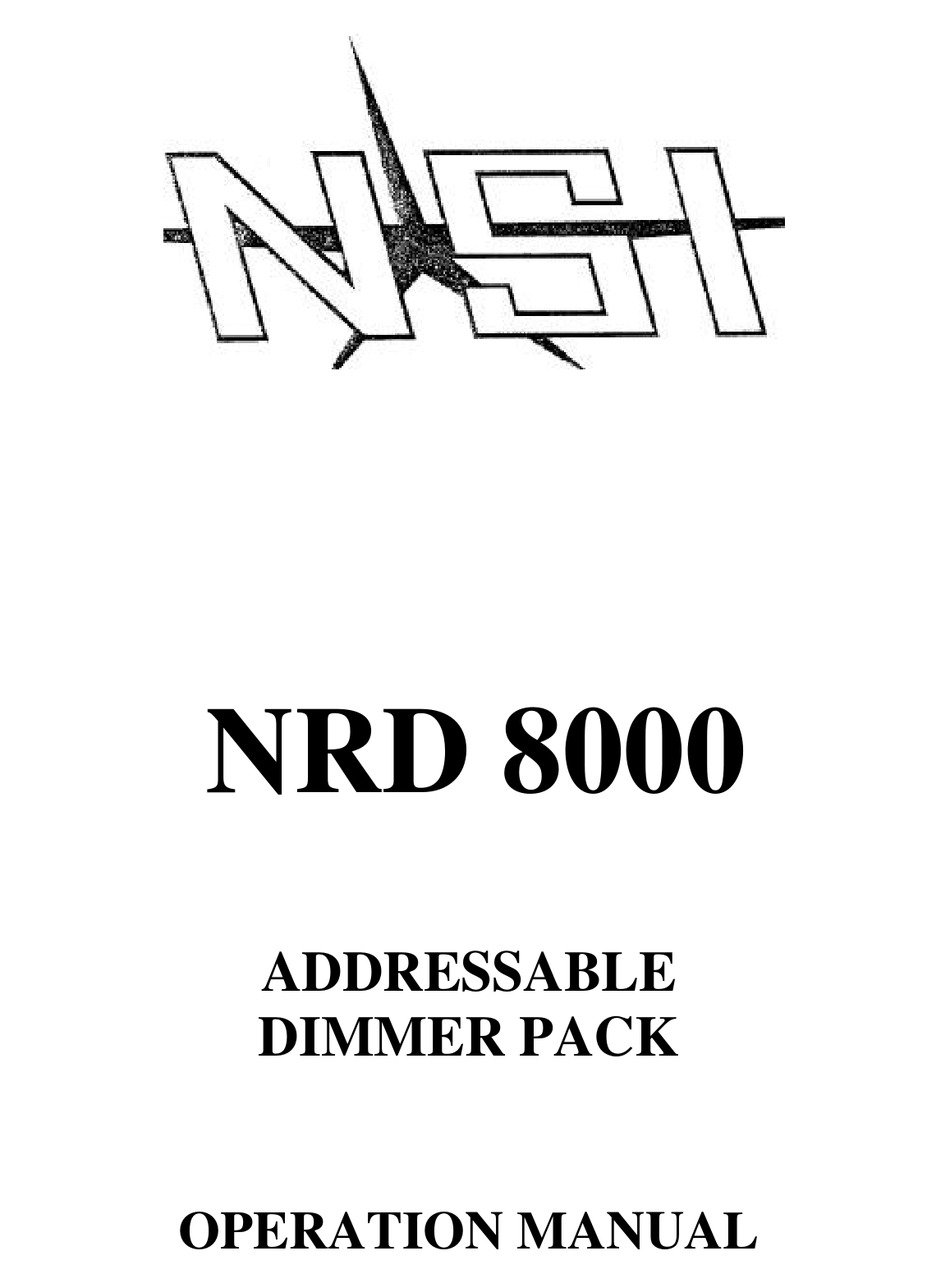 NSI NRD 8000 DIMMER OPERATION MANUAL | ManualsLib