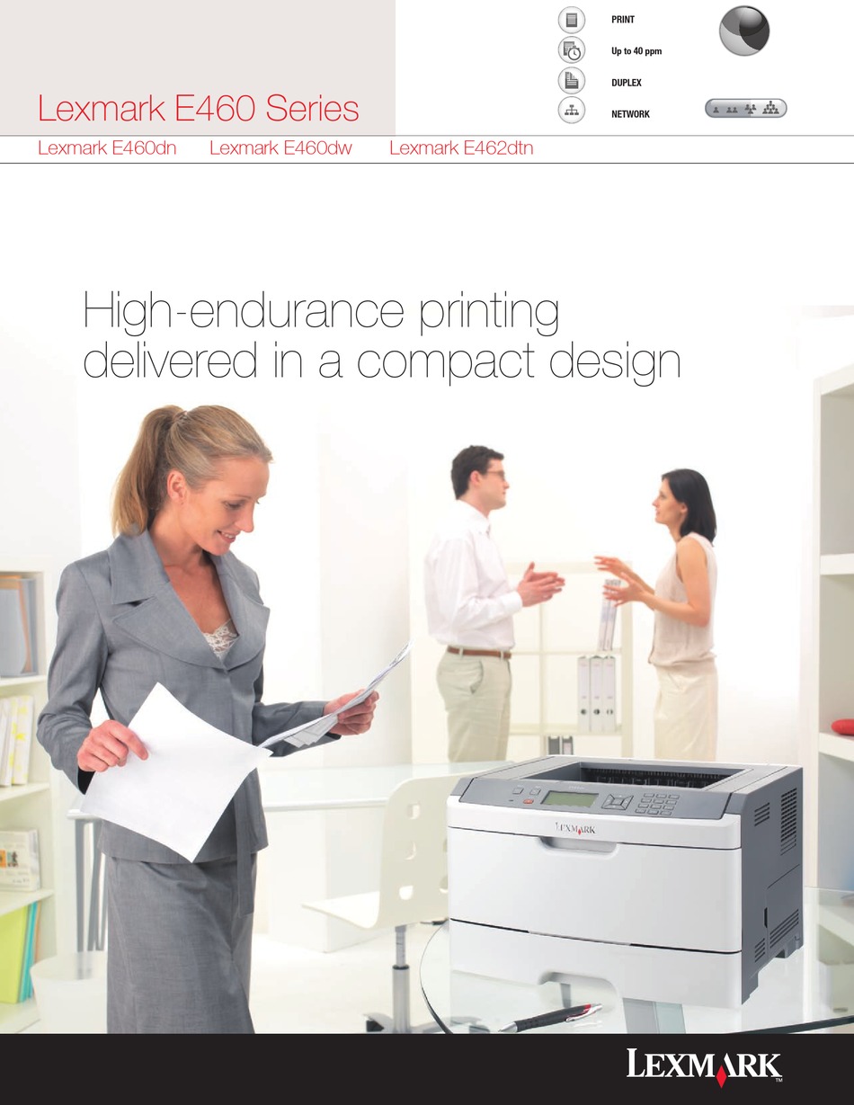 Lexmark E462dtn Specifications Pdf Download Manualslib