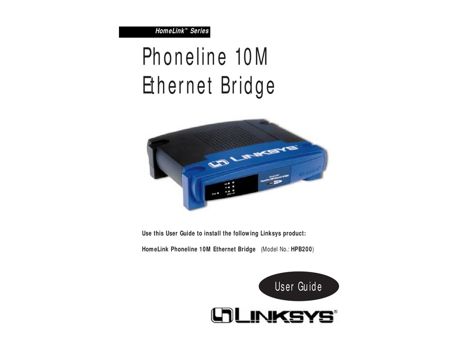 LINKSYS HPB200 NETWORK ROUTER USER MANUAL ManualsLib