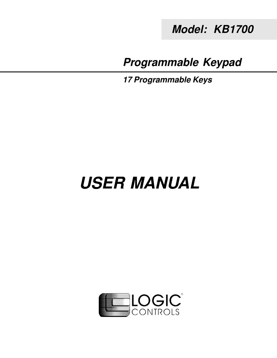 LOGIC CONTROLS KB1700 KEYPAD USER MANUAL ManualsLib