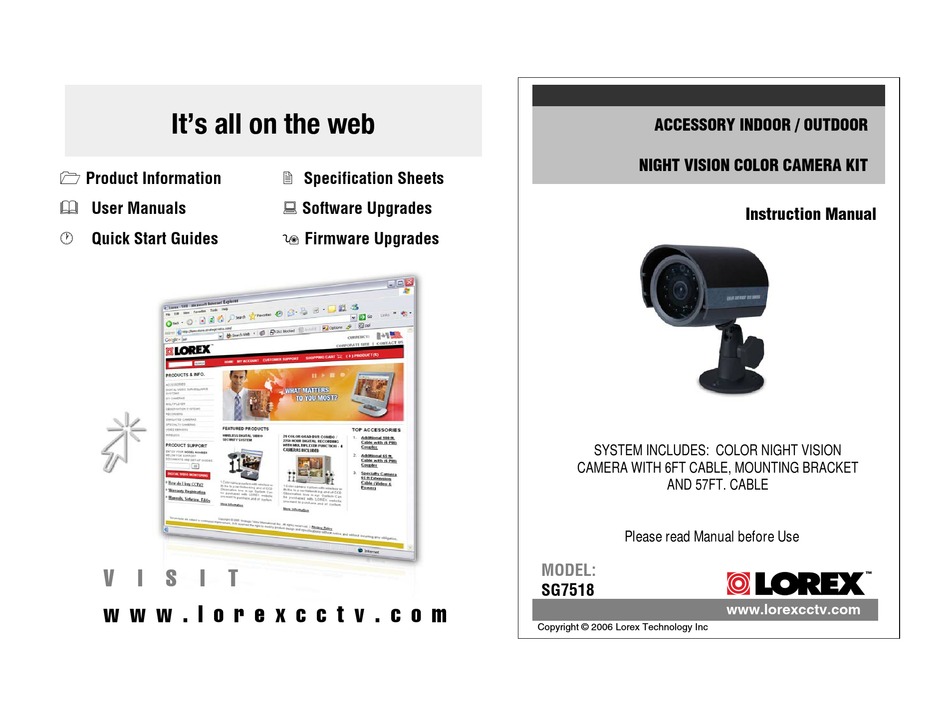 LOREX SG7518 INSTRUCTION MANUAL Pdf Download | ManualsLib