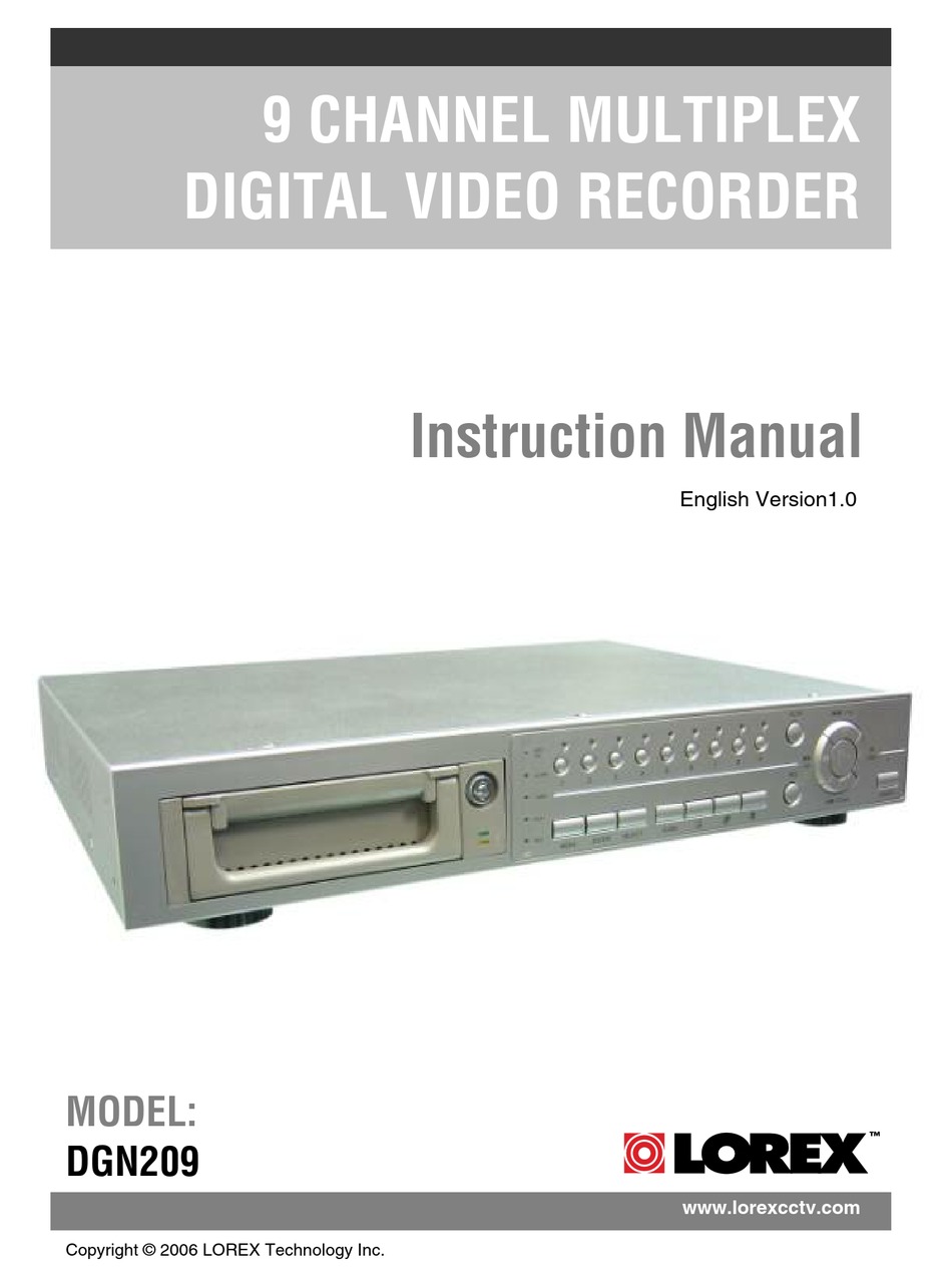LOREX DGN209 DVR INSTRUCTION MANUAL ManualsLib