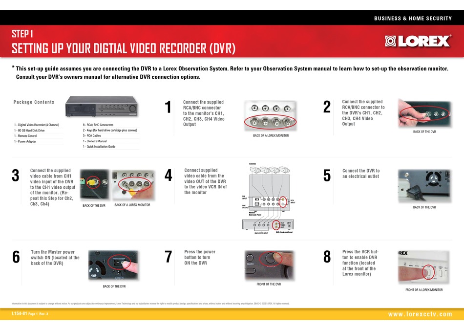 LOREX L15481 DVR INSTALL MANUAL ManualsLib